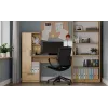 Galda un grāmatu skapja komplekts top e shop COSMO Oak Artisan — Darba virsma 115×50 cm, Platums 1430 mm, Augstums 1400 mm, Dziļums 500 mm, 1 atvilktne
