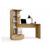 Galda un grāmatu skapja komplekts top e shop COSMO Oak Artisan — Darba virsma 115×50 cm, Platums 1430 mm, Augstums 1400 mm, Dziļums 500 mm, 1 atvilktne
