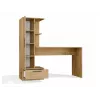 Galda un grāmatu skapja komplekts top e shop COSMO Oak Artisan — Darba virsma 115×50 cm, Platums 1430 mm, Augstums 1400 mm, Dziļums 500 mm, 1 atvilktne
