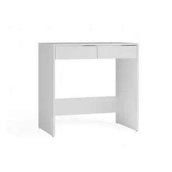 Galds top e shop MARINA 2S, balts, skaidu plātne, 810×500×800 mm, 2 atvilktnes, laminēta virsma