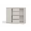 Kumode ar 2 durvīm un 4 atvilktnēm TOP E SHOP M-MP-K-MAL-2D4S/120-KASZ, kašmira, 120×40×97 cm, skaidu plātne