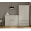 Kumode ar 2 durvīm un 4 atvilktnēm TOP E SHOP M-MP-K-MAL-2D4S/120-KASZ, kašmira, 120×40×97 cm, skaidu plātne