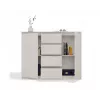 Kumode ar 2 durvīm un 4 atvilktnēm TOP E SHOP M-MP-K-MAL-2D4S/120-KASZ, kašmira, 120×40×97 cm, skaidu plātne