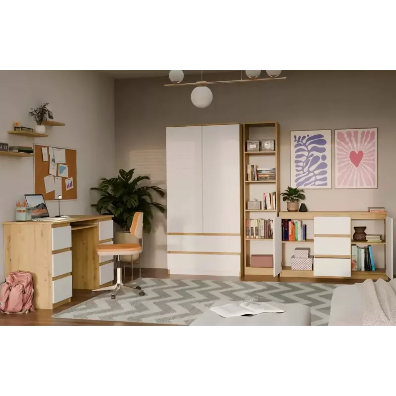 Kumode top e shop ARTISAN ar 2 durvīm un 3 atvilktnēm, 1200×400×750 mm, balta, skaidu plātne