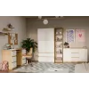 Kumode top e shop ARTISAN ar 2 durvīm un 3 atvilktnēm, 1200×400×750 mm, balta, skaidu plātne