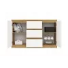 Kumode top e shop ARTISAN ar 2 durvīm un 3 atvilktnēm, 1200×400×750 mm, balta, skaidu plātne