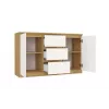 Kumode top e shop ARTISAN ar 2 durvīm un 3 atvilktnēm, 1200×400×750 mm, balta, skaidu plātne