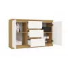Kumode top e shop ARTISAN ar 2 durvīm un 3 atvilktnēm, 1200×400×750 mm, balta, skaidu plātne