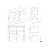 Kumode top e shop MALWA 1D5S, 5 atvilktnes, 1 veramas durvis, balta, 1000×400×930 mm, skaidu plāksne