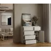 Kumode top e shop MALWA 1D5S, 5 atvilktnes, 1 veramas durvis, balta, 1000×400×930 mm, skaidu plāksne