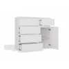 Kumode top e shop MALWA 1D5S, 5 atvilktnes, 1 veramas durvis, balta, 1000×400×930 mm, skaidu plāksne