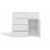 Kumode top e shop MALWA 1D5S, 5 atvilktnes, 1 veramas durvis, balta, 1000×400×930 mm, skaidu plāksne