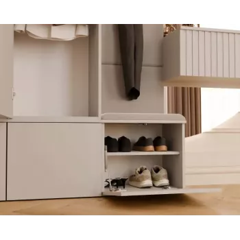 Top e shop HAGA Cashmere garderobe 3-durvju, 2380×500×350 mm, skaidu plātne, brīvi stāvoša