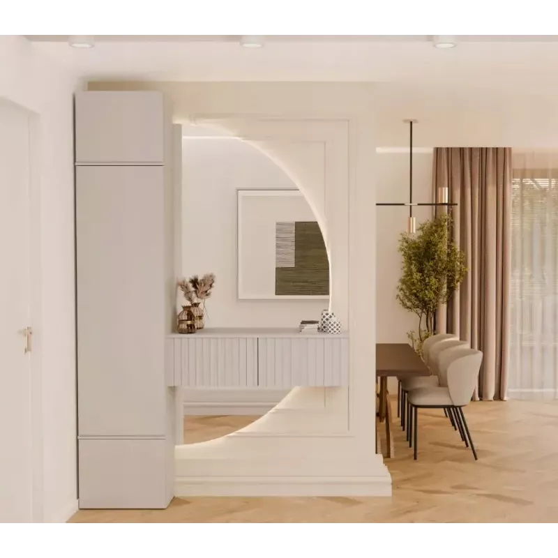 Top e shop HAGA Cashmere garderobe 3-durvju, 2380×500×350 mm, skaidu plātne, brīvi stāvoša