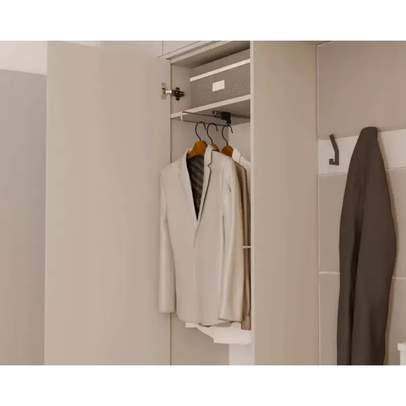 Top e shop HAGA Cashmere garderobe 3-durvju, 2380×500×350 mm, skaidu plātne, brīvi stāvoša