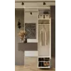 Top e shop HAGA Cashmere garderobe 3-durvju, 2380×500×350 mm, skaidu plātne, brīvi stāvoša