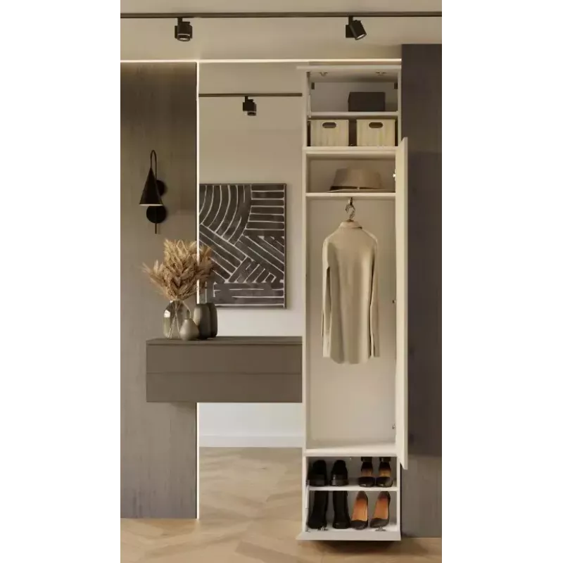 Top e shop HAGA Cashmere garderobe 3-durvju, 2380×500×350 mm, skaidu plātne, brīvi stāvoša
