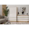 Skapis top e shop MALWA SS-90, 900×500×1800 mm, amatniecības ozolkoka rāmis, baltas veramas durvis, 2 atvilktnes, kokskaidu plātne