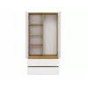 Skapis top e shop MALWA SS-90, 900×500×1800 mm, amatniecības ozolkoka rāmis, baltas veramas durvis, 2 atvilktnes, kokskaidu plātne