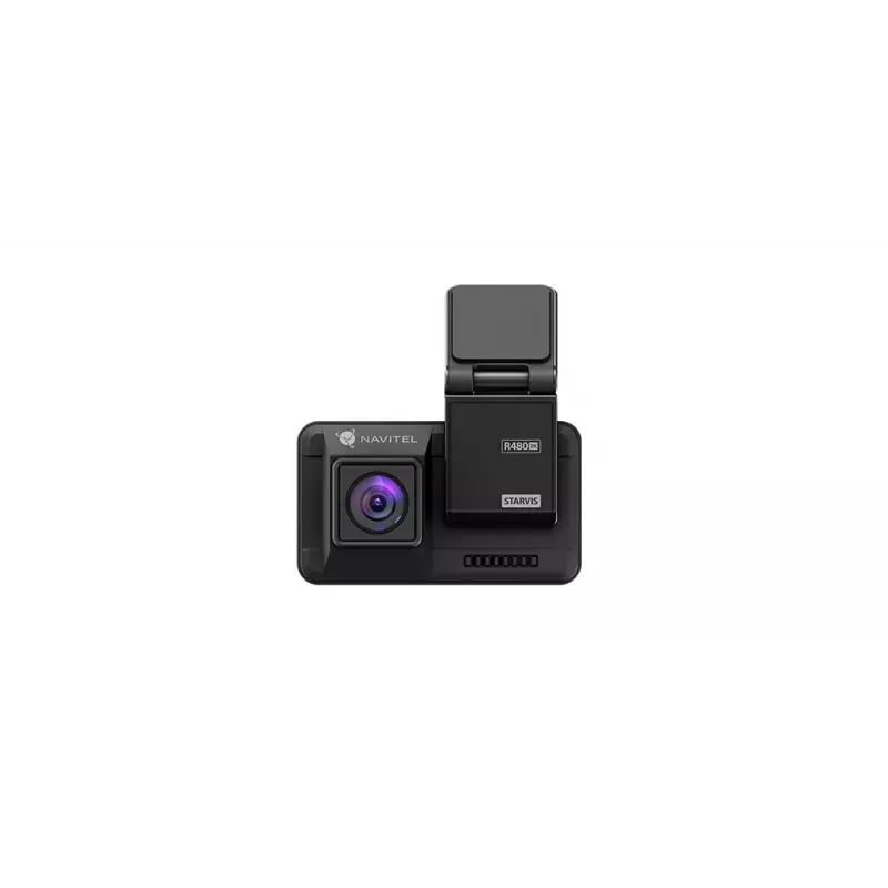 Dashcam Navitel R480 2K, divu kameru, Quad HD 2560×1440, 160° platleņķa, 2 collu IPS, MicroSD līdz 256GB, uzlādējama baterija, melna