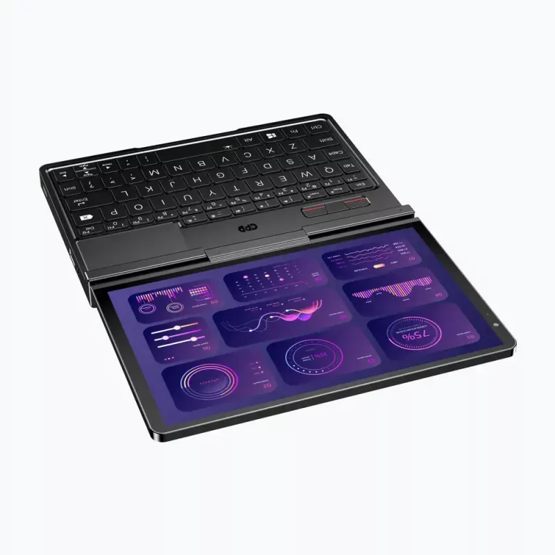 GPD Pocket 4 klēpjdators — AMD Ryzen 7 8840U, 8 collu WQXGA 2560×1600 144Hz skārienjūtīgs, 16GB DDR5, 1TB NVMe, Radeon 780M, Windows 11, LAN, pirkstu nospiedumu lasītājs, grafīts