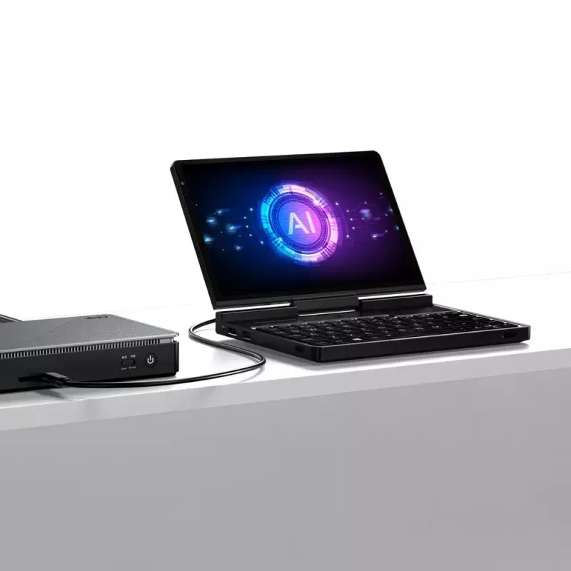 GPD Pocket 4 klēpjdators — AMD Ryzen 7 8840U, 8 collu WQXGA 2560×1600 144Hz skārienjūtīgs, 16GB DDR5, 1TB NVMe, Radeon 780M, Windows 11, LAN, pirkstu nospiedumu lasītājs, grafīts
