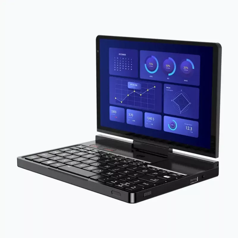 GPD Pocket 4 klēpjdators — AMD Ryzen 7 8840U, 8 collu WQXGA 2560×1600 144Hz skārienjūtīgs, 16GB DDR5, 1TB NVMe, Radeon 780M, Windows 11, LAN, pirkstu nospiedumu lasītājs, grafīts