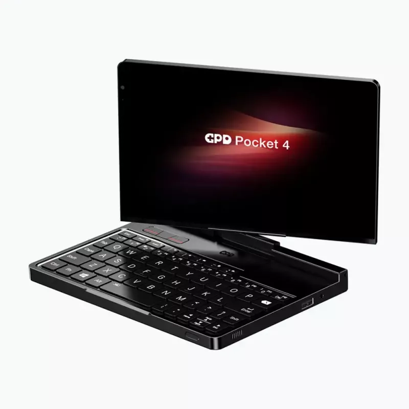 GPD Pocket 4 klēpjdators — AMD Ryzen 7 8840U, 8 collu WQXGA 2560×1600 144Hz skārienjūtīgs, 16GB DDR5, 1TB NVMe, Radeon 780M, Windows 11, LAN, pirkstu nospiedumu lasītājs, grafīts