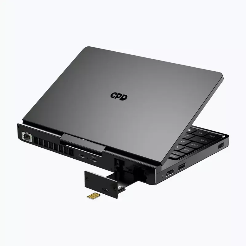GPD Pocket 4 klēpjdators — AMD Ryzen 7 8840U, 8 collu WQXGA 2560×1600 144Hz skārienjūtīgs, 16GB DDR5, 1TB NVMe, Radeon 780M, Windows 11, LAN, pirkstu nospiedumu lasītājs, grafīts