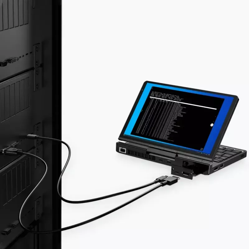 GPD Pocket 4 klēpjdators — AMD Ryzen 7 8840U, 8 collu WQXGA 2560×1600 144Hz skārienjūtīgs, 16GB DDR5, 1TB NVMe, Radeon 780M, Windows 11, LAN, pirkstu nospiedumu lasītājs, grafīts