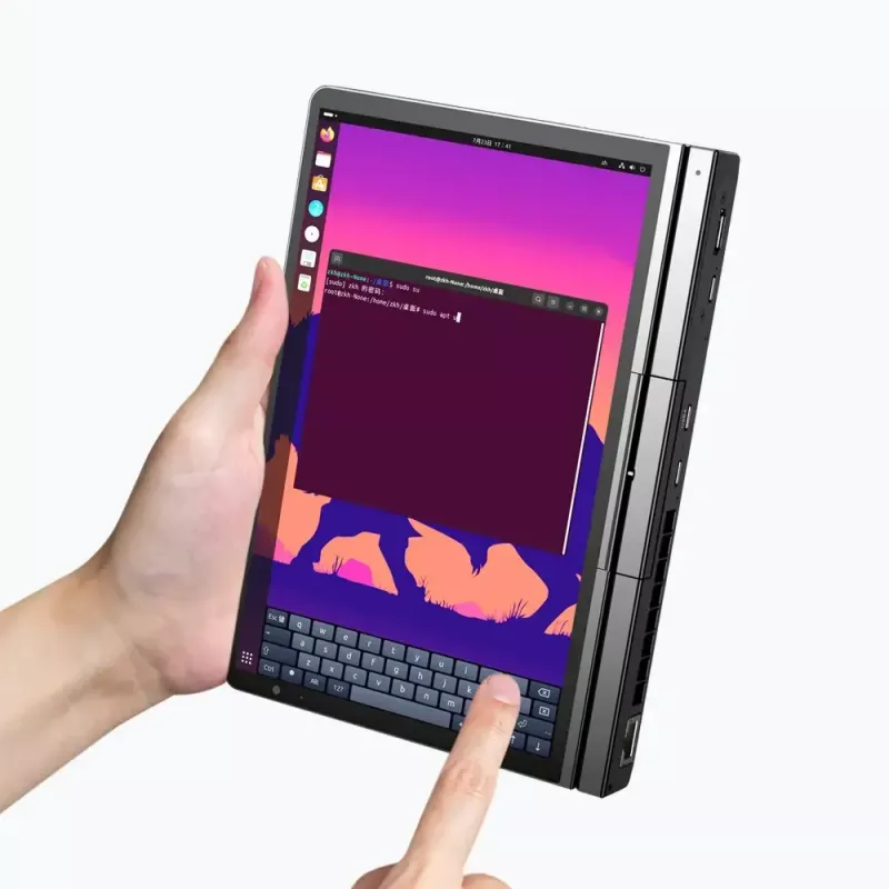 GPD Pocket 4 klēpjdators — AMD Ryzen 7 8840U, 8 collu WQXGA 2560×1600 144Hz skārienjūtīgs, 16GB DDR5, 1TB NVMe, Radeon 780M, Windows 11, LAN, pirkstu nospiedumu lasītājs, grafīts