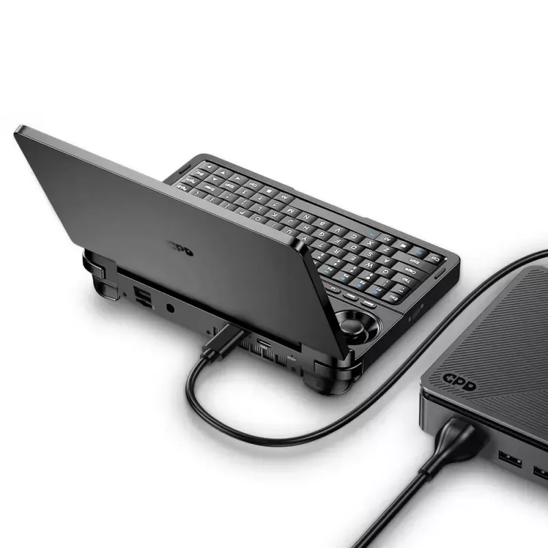 Klēpjdators GPD WinMini HX370 — 7 collu FHD 120Hz skārienjūtīgs, AMD Ryzen AI 9 HX370, 32GB DDR5, 2TB NVMe, Radeon 890M, Win 11, melns