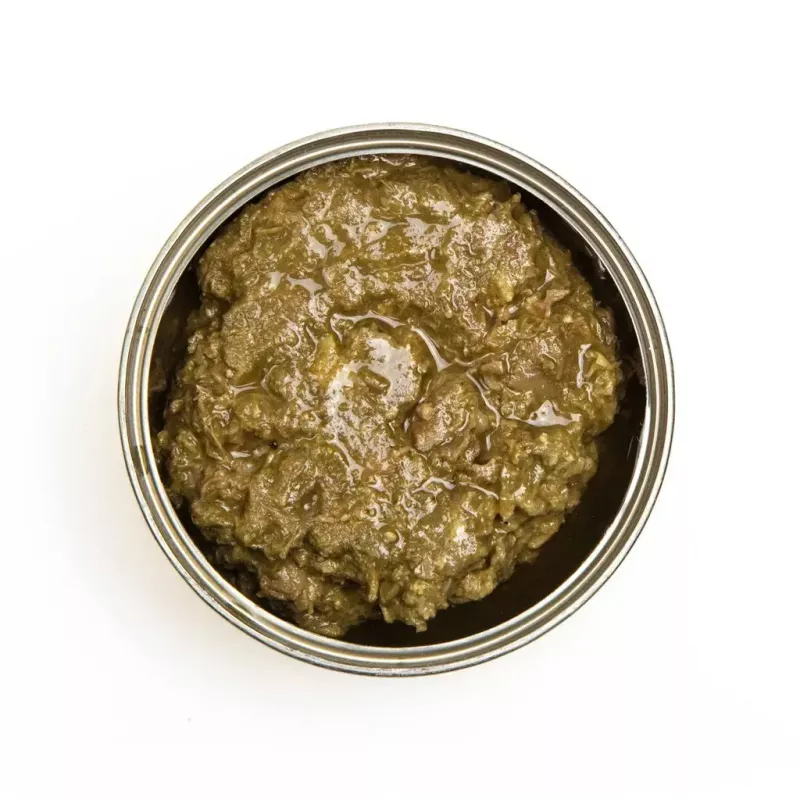 Mitrā kaķu barība 3coty Vista ar spirulīnu 80 g — pilnvērtīgs konservēts barības līdzeklis pieaugušiem kaķiem
