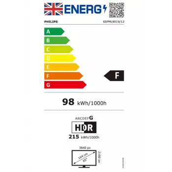 Philips 65PML9019 165.1 cm (65 collas) 4K Ultra HD viedais televizors Wi-Fi pelēks