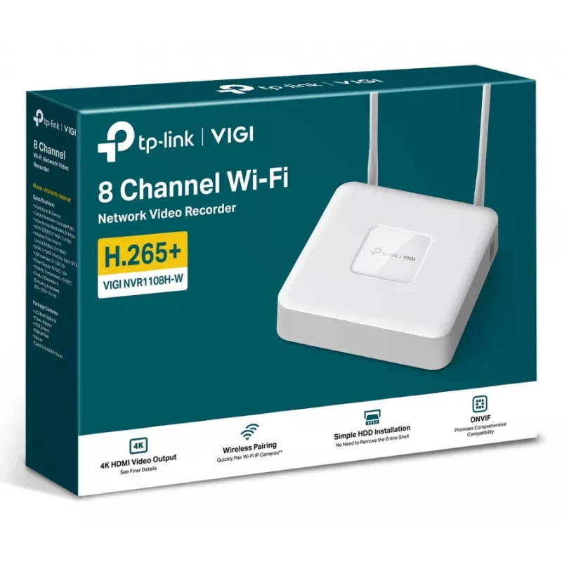 TP-Link VIGI NVR1108H-W Tīkla videoreģistrators 8 kanāli 4K