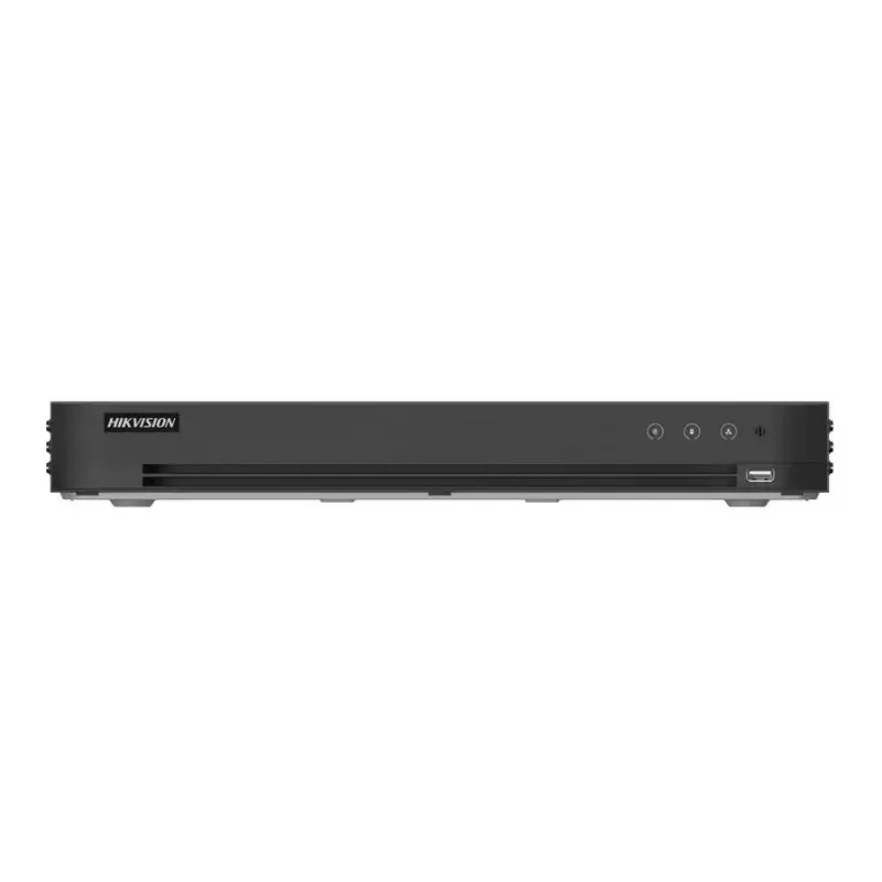 Digitālais videoreģistrators Hikvision IDS-7216HUHI-M2/XT — 16 kanālu DVR, 4K (3840×2160), H.264/H.265, SATA HDD līdz 12 TB, Gigabitu Ethernet, 12 V līdzstrāva