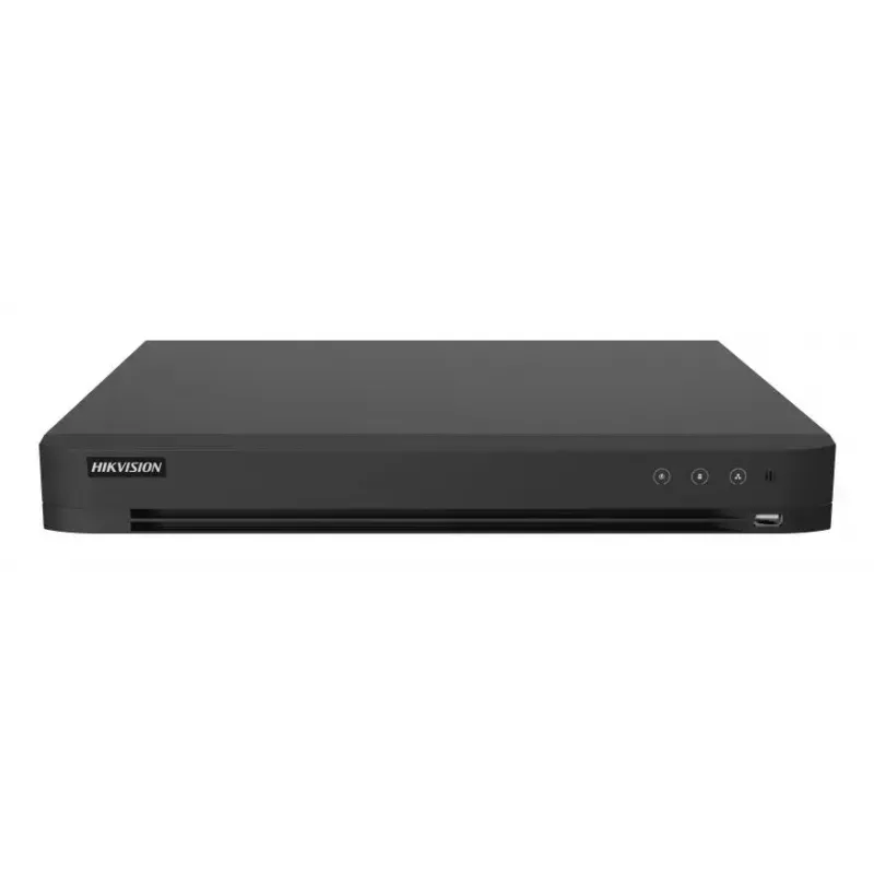 Digitālais videoreģistrators Hikvision IDS-7216HUHI-M2/XT — 16 kanālu DVR, 4K (3840×2160), H.264/H.265, SATA HDD līdz 12 TB, Gigabitu Ethernet, 12 V līdzstrāva