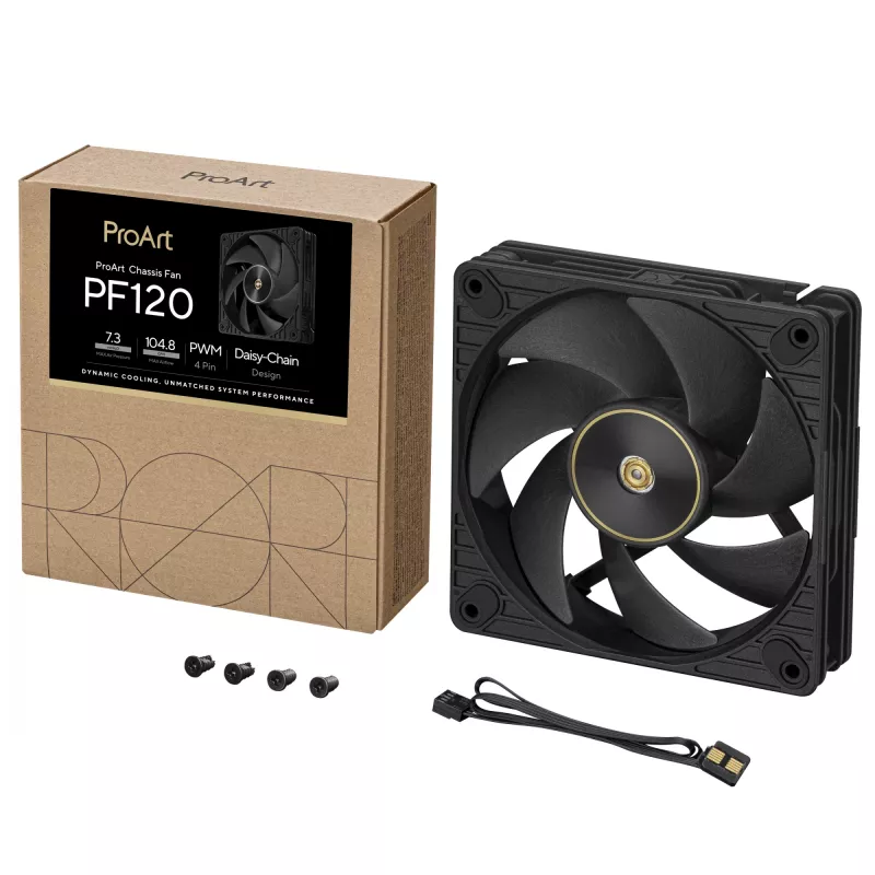 ASUS ProArt PF120 ventilators PWM melns Datora korpuss 12 cm 1 gab.