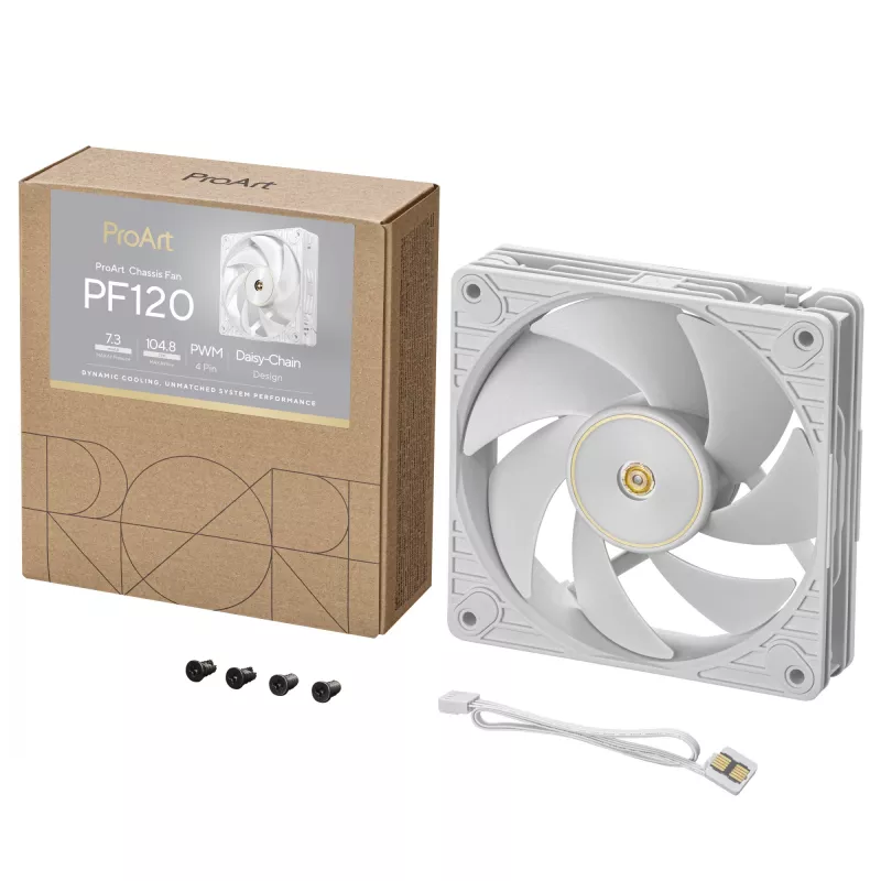 ASUS ProArt PF120 Ventilators PWM Balts Datora korpuss 12 cm 1 gab.