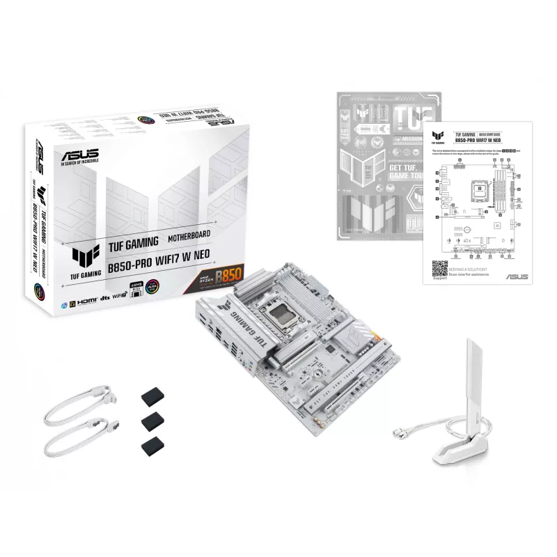 Mātesplate ASUS TUF GAMING B850‑PRO WIFI7 W NEO — AMD B850, Ligzda AM5, ATX, DDR5, Wi‑Fi 7, 2.5GbE