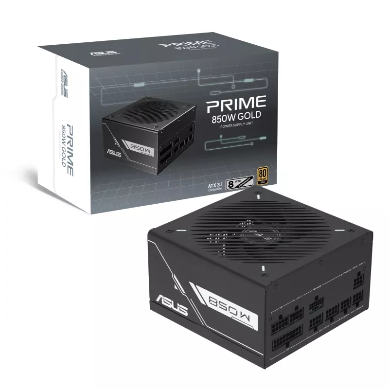 Barošanas bloks ASUS Prime -850G 850 W ATX 20+4 kontaktu, 80 PLUS Gold, melns