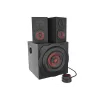 Skaļruņu komplekts GENESIS Helium 610BT 2.1, 60 W RMS, Bluetooth, vadu, sarkans/melns, kompakts zemfrekvences skaļrunis