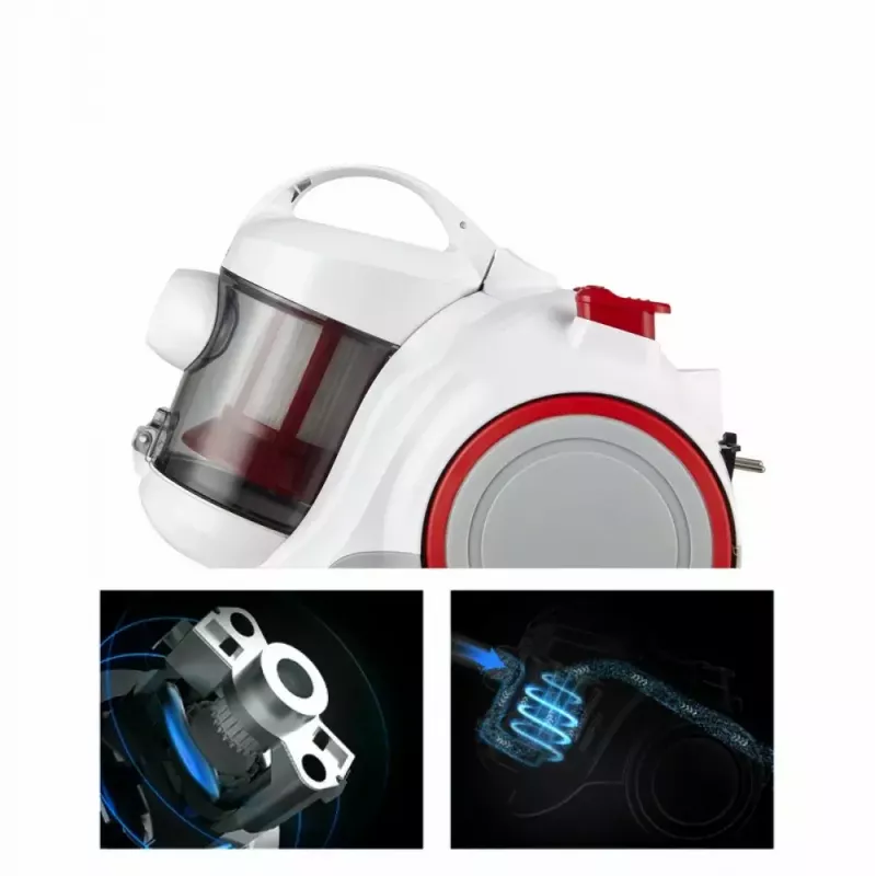 Bezmaisa putekļsūcējs Midea C5 MC01PLWH 700 W, 1,5 L putekļu tvertne, balts