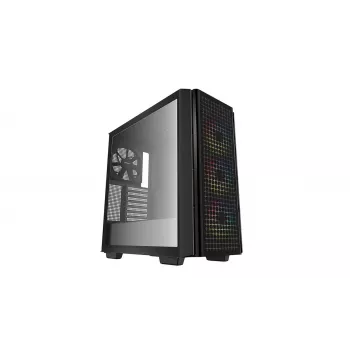 Vidēja torņa datora korpuss DeepCool CG540 — melns, ATX atbalsts, plašs interjers, optimizēta gaisa plūsma