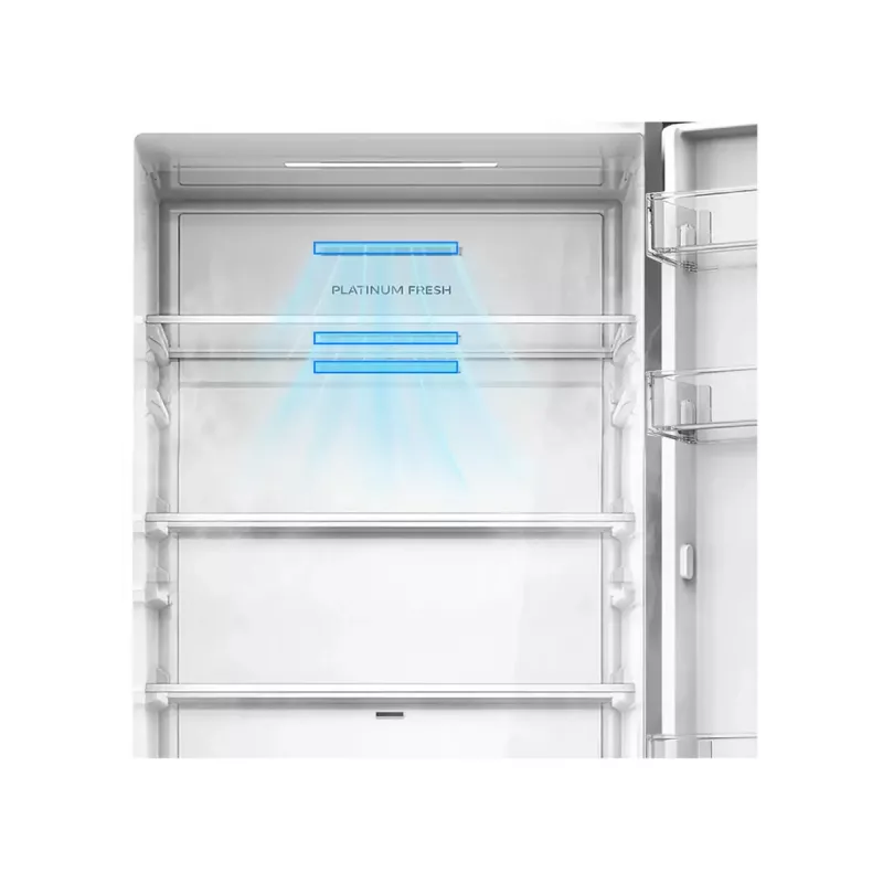 Brīvi stāvošs kombinētais ledusskapis Midea MDRB548MME46, 401 L — No Frost, 271 L ledusskapis / 130 L saldētava, 186 cm, 35 dB, energoefektivitātes klase E, pelēks