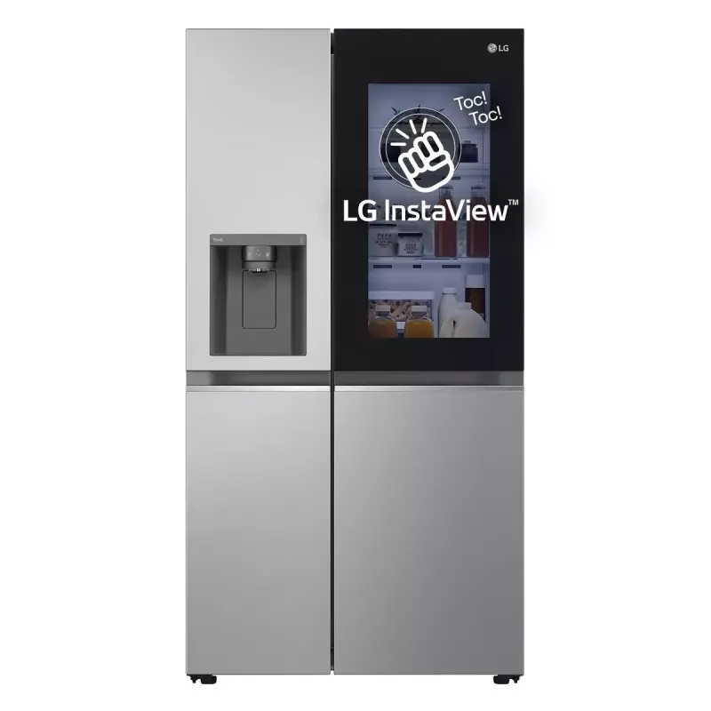 Side-by-side ledusskapis LG GSGV81PYLL, 635 L kopējais, ledusskapis 416 L, saldētava 219 L, metāliski sudraba krāsā
