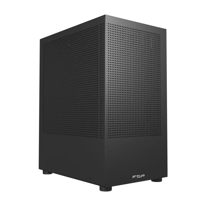 FSP S110-B korpuss Mini Tornis mITX, mATX Melns, Small Form Factor (SFF), PC, Melns, micro ATX, Mini-ITX, Sieta, Metāla, 16 cm