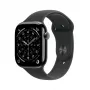 Apple Watch Series 11 GPS + Cellular 46mm šīfera titāna korpuss ar melnu sporta siksnu M/L