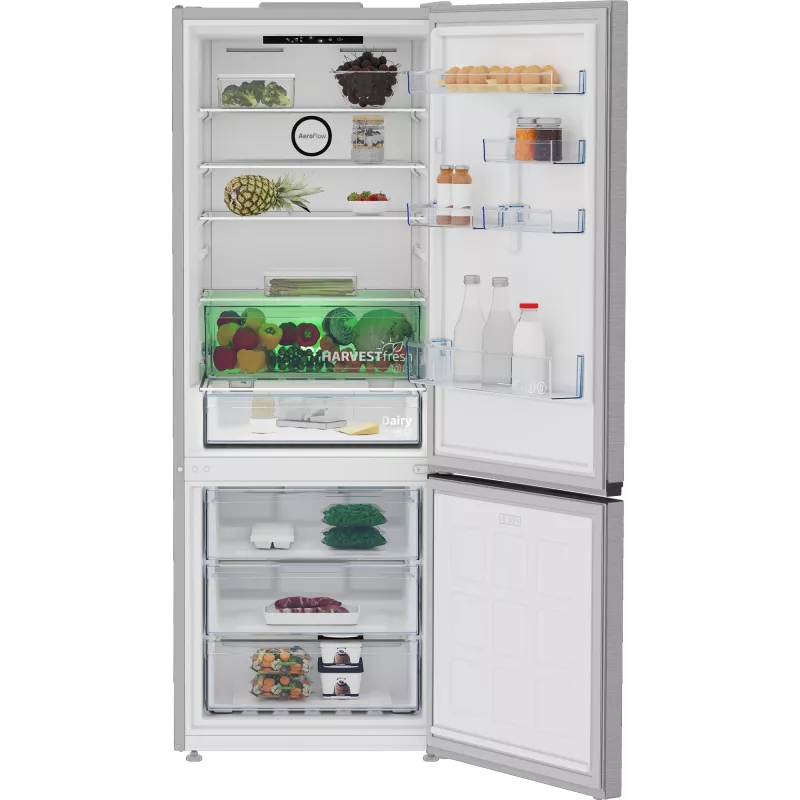Beko B3RCNE564HXB ledusskapis ar saldētavu Brīvstāvošs 490 L Sudraba
