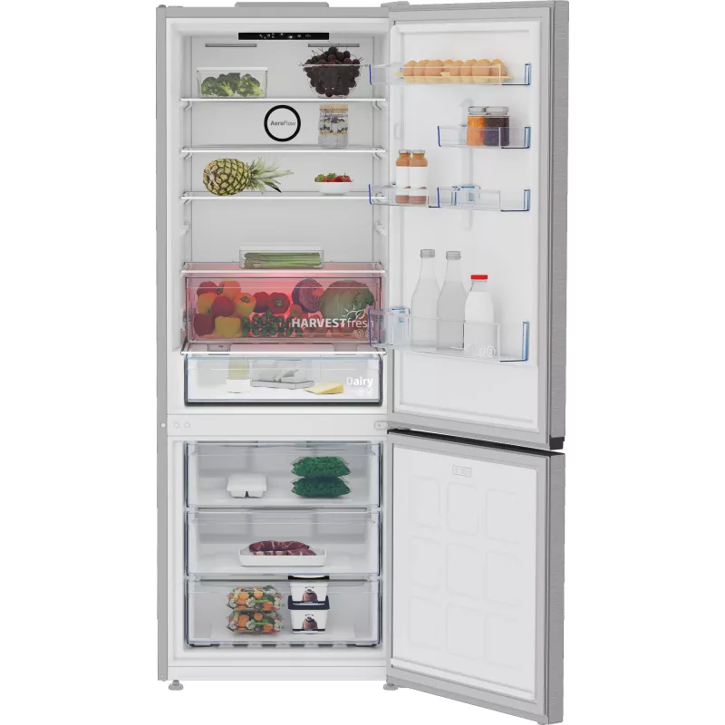 Beko B3RCNE564HXB ledusskapis ar saldētavu Brīvstāvošs 490 L Sudraba